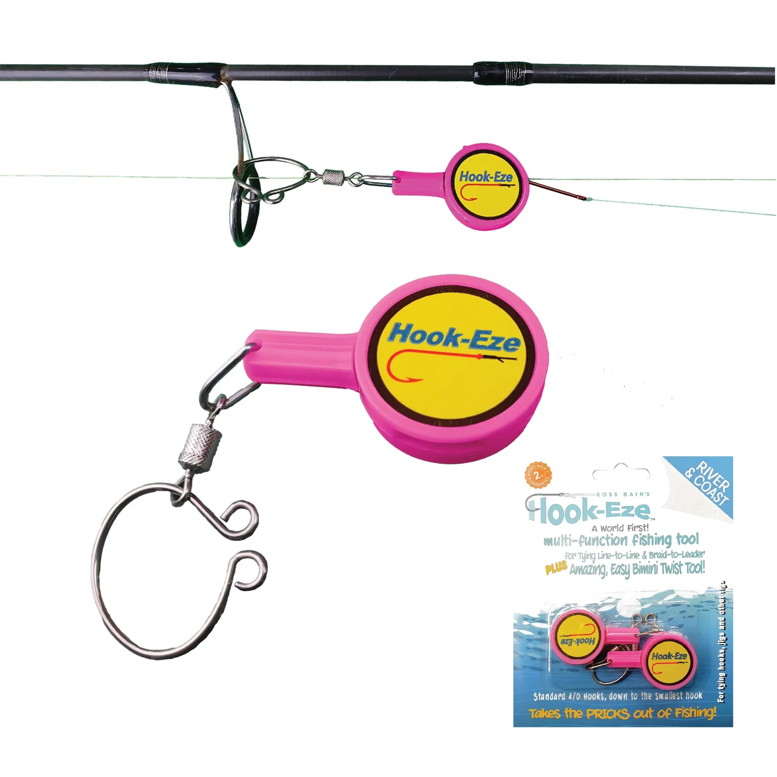 HookEze Fishing Knot Tying Tool (Standard) | Pack of 2