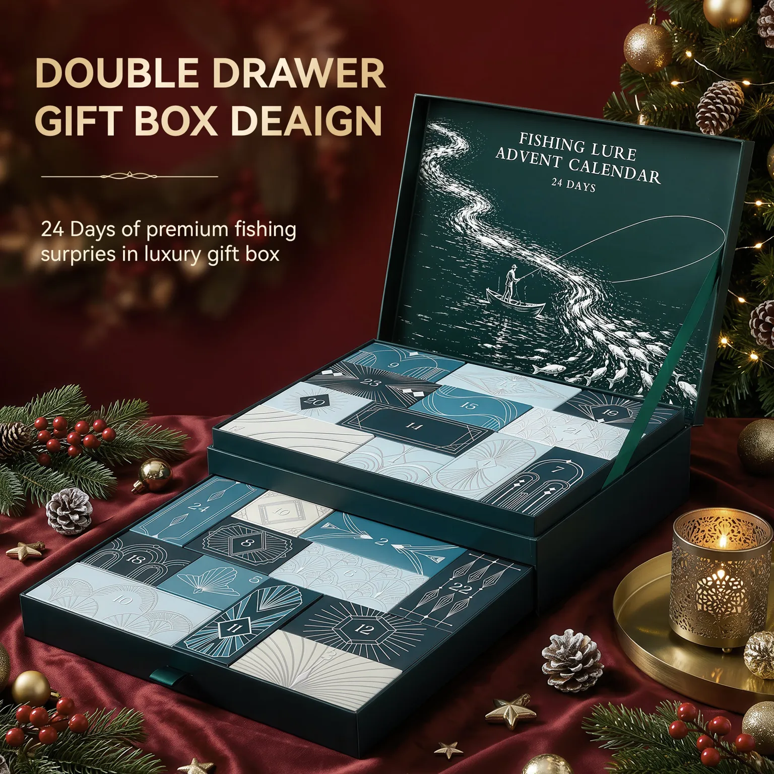 HookEze Double Layer Advent Calendar – Ultimate 24‑Day Fishing Lure Collection